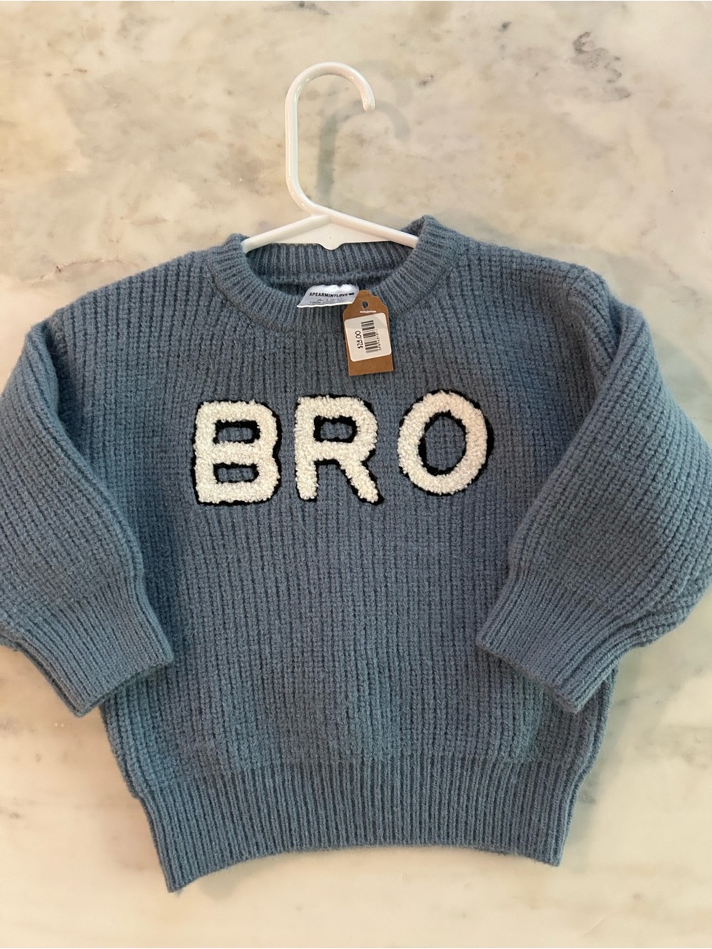 Blue 'BRO' Knit Sweater